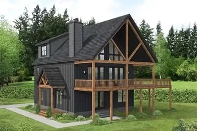 3-Story Mountain House Plan with 1-Car Garage - 2669 Sq Ft