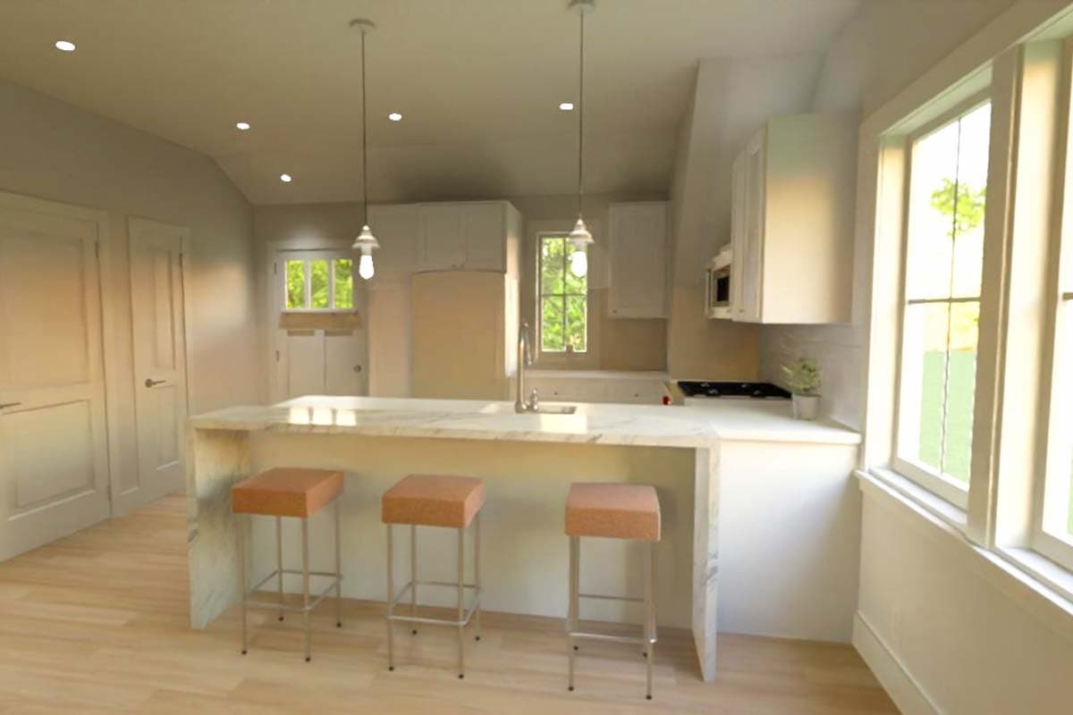 Plan 765051TWN: One-Bed Garage Apartment with ADU Potential - 672 Sq Ft - Image #6 - Carriage, Cottage, Country, Craftsman, Traditional