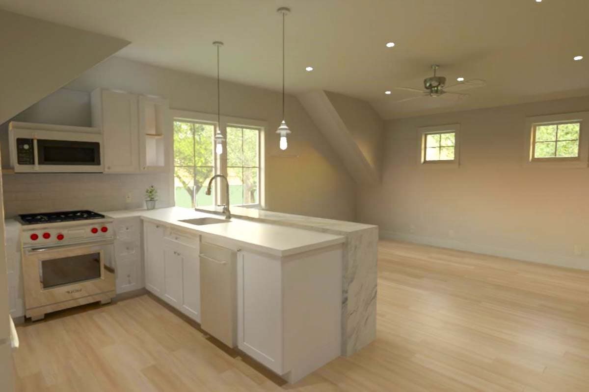 Plan 765051TWN: One-Bed Garage Apartment with ADU Potential - 672 Sq Ft - Image #7 - Carriage, Cottage, Country, Craftsman, Traditional