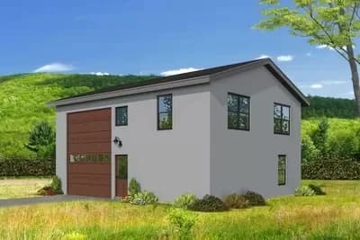 Detached Garage Plan with Workshop and Office - 850 Sq Ft Garage and Shop