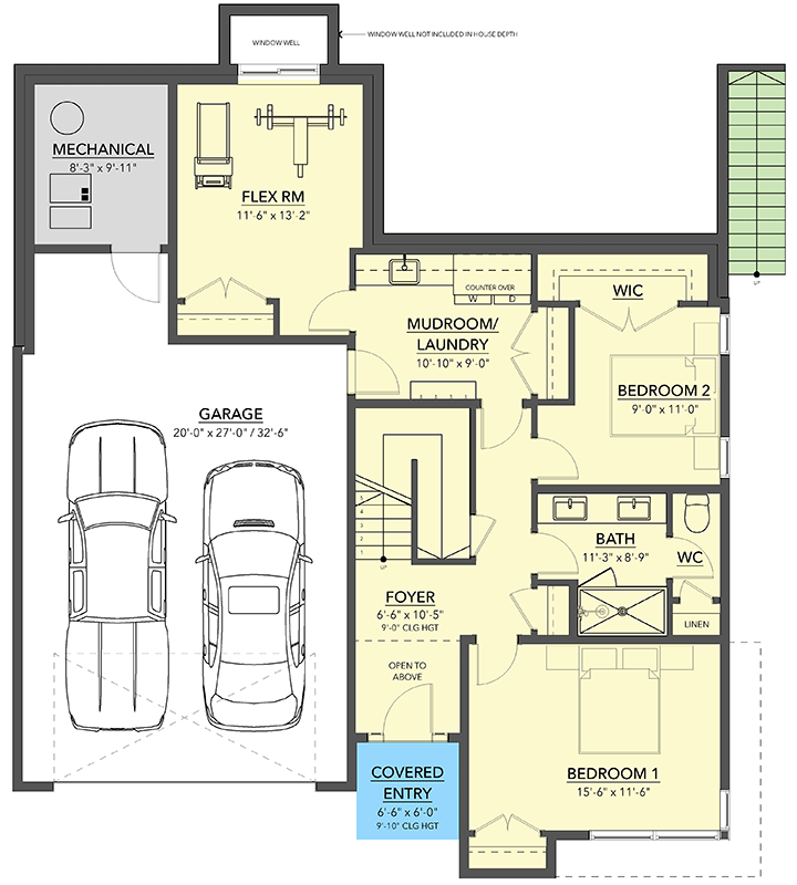 Plan 144106UPR: Mid-Century Modern House Plan with Walls of Glass - 2455 Sq Ft - Floor Plan - Main Level - Contemporary, Modern, Modern Farmhouse, Northwest