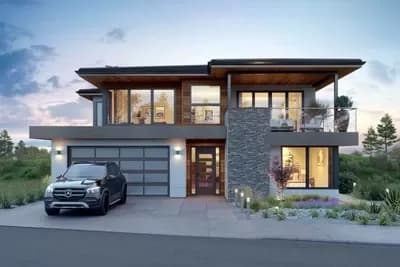 Mid-Century Modern House Plan with Walls of Glass - 2455 Sq Ft