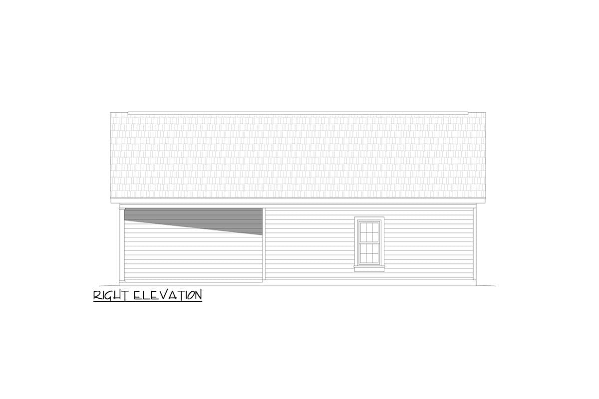 Plan 680232VR: 2-Car Garage with Large Studio in Back - 773 Sq Ft - Image #5 - Country, Rustic