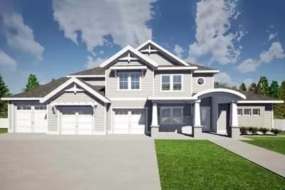 2-Story House Plan with 2-Story Great Room - 4864 Sq Ft