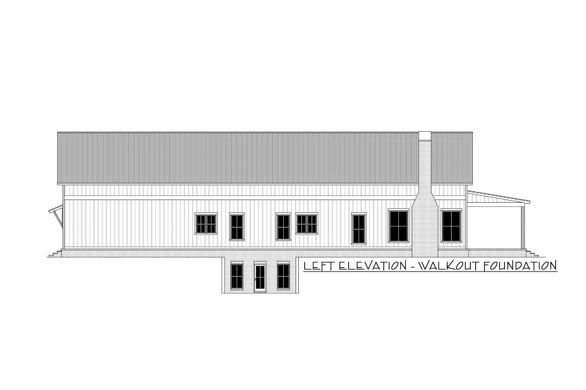 Plan 51951HZ: 4-Bed Modern Farmhouse Barndo-Style House Plan with Workshop Garage - 2500 Square Feet - Image #17 - Barndominium, Country, Modern Farmhouse, New American, Traditional