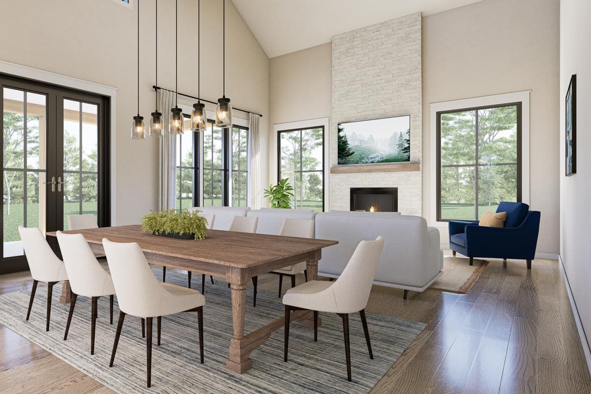 Plan 51951HZ: 4-Bed Modern Farmhouse Barndo-Style House Plan with Workshop Garage - 2500 Square Feet - Image #9 - Barndominium, Country, Modern Farmhouse, New American, Traditional