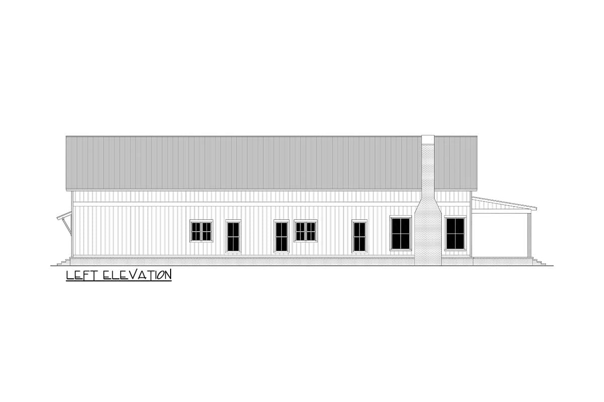 Plan 51951HZ: 4-Bed Modern Farmhouse Barndo-Style House Plan with Workshop Garage - 2500 Square Feet - Image #14 - Barndominium, Country, Modern Farmhouse, New American, Traditional