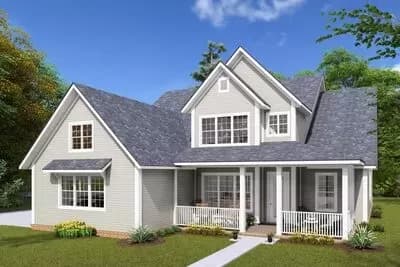 4 Bed Country Farmhouse Plan with First-Floor Master Suite