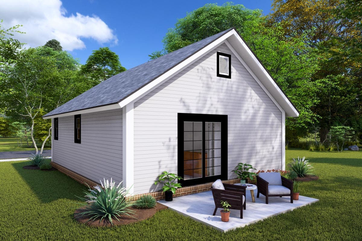 Plan 52337WM: 2 Bed House Plan with ADU Potential - 628 Square Feet - Image #4 - Cabin, Cottage, Country, Traditional