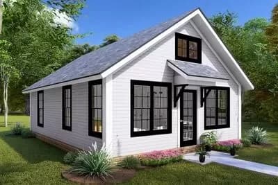 2 Bed House Plan with ADU Potential - 628 Square Feet
