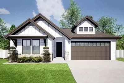 2 Bed New American House Plan with Second Floor Flex Space - 2531 Sq Ft