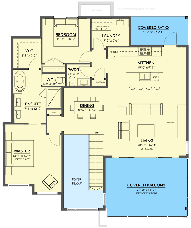 Plan 144108UPR: 2-Story Mid-Century Modern House Plan with Upstairs Balcony - 2457 Sq Ft - Floor Plan - 2nd Floor - Contemporary, Mid Century Modern, Modern, Northwest