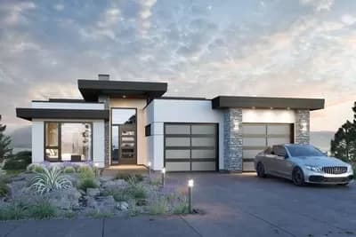 Modern House Plan for a Rear Sloping Lot with Covered Deck and Patio - 3767 Sq Ft