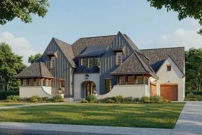 Transitional House Plan with Upstairs Home Office and Game Room - 3976 Sq Ft