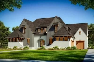Transitional House Plan with Upstairs Home Office and Game Room - 3976 Sq Ft