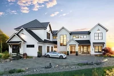 Exclusive 6 Bed New American House Plan with Large Covered Patio - 5392 Sq Ft