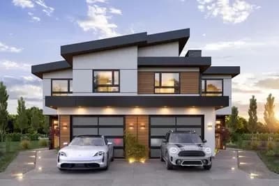 2-Story Modern Duplex with Side-By-Side 3 Bed Units - 2336 Sq Ft