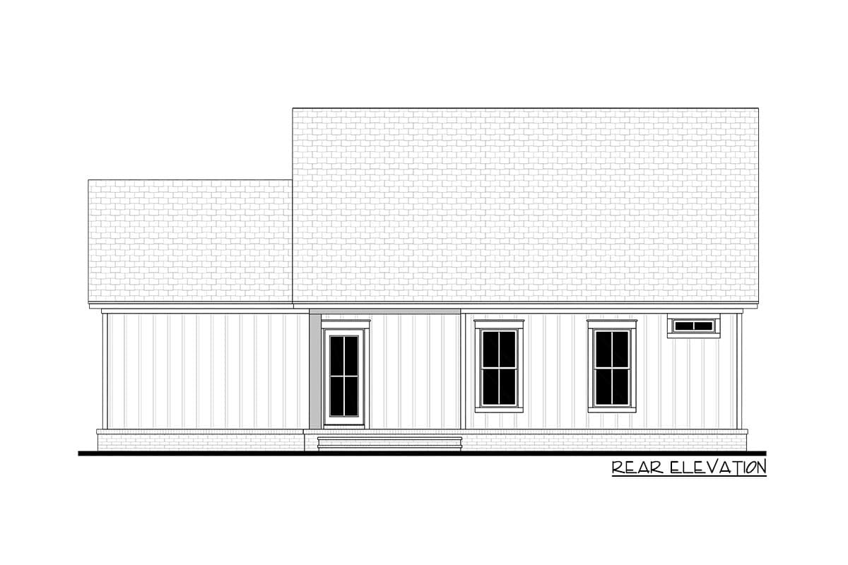 Plan 51952HZ: 2-Bed Country Craftsman Cottage House Plan Under 1000 Sq Ft - Image #5 - Cottage, Country, Craftsman, Modern Farmhouse, New American, Traditional, Vacation