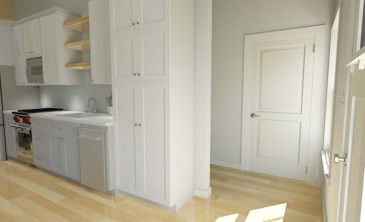 Plan 765052TWN: 576 Square Foot ADU with External Stairs and 2-Car Garage - Image #8 - Carriage, Cottage, Country