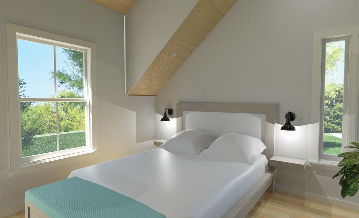 Plan 765052TWN: 576 Square Foot ADU with External Stairs and 2-Car Garage - Image #9 - Carriage, Cottage, Country