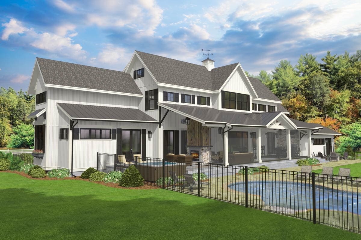 Plan 654017KNA: 5-Bed Modern Farmhouse Plan with Optionally Finished Lower Level Expansion - 3799 Sq Ft - Image #8 - Country, Modern Farmhouse, New American