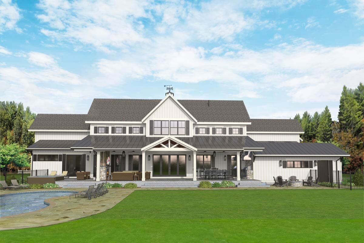 Plan 654017KNA: 5-Bed Modern Farmhouse Plan with Optionally Finished Lower Level Expansion - 3799 Sq Ft - Image #5 - Country, Modern Farmhouse, New American