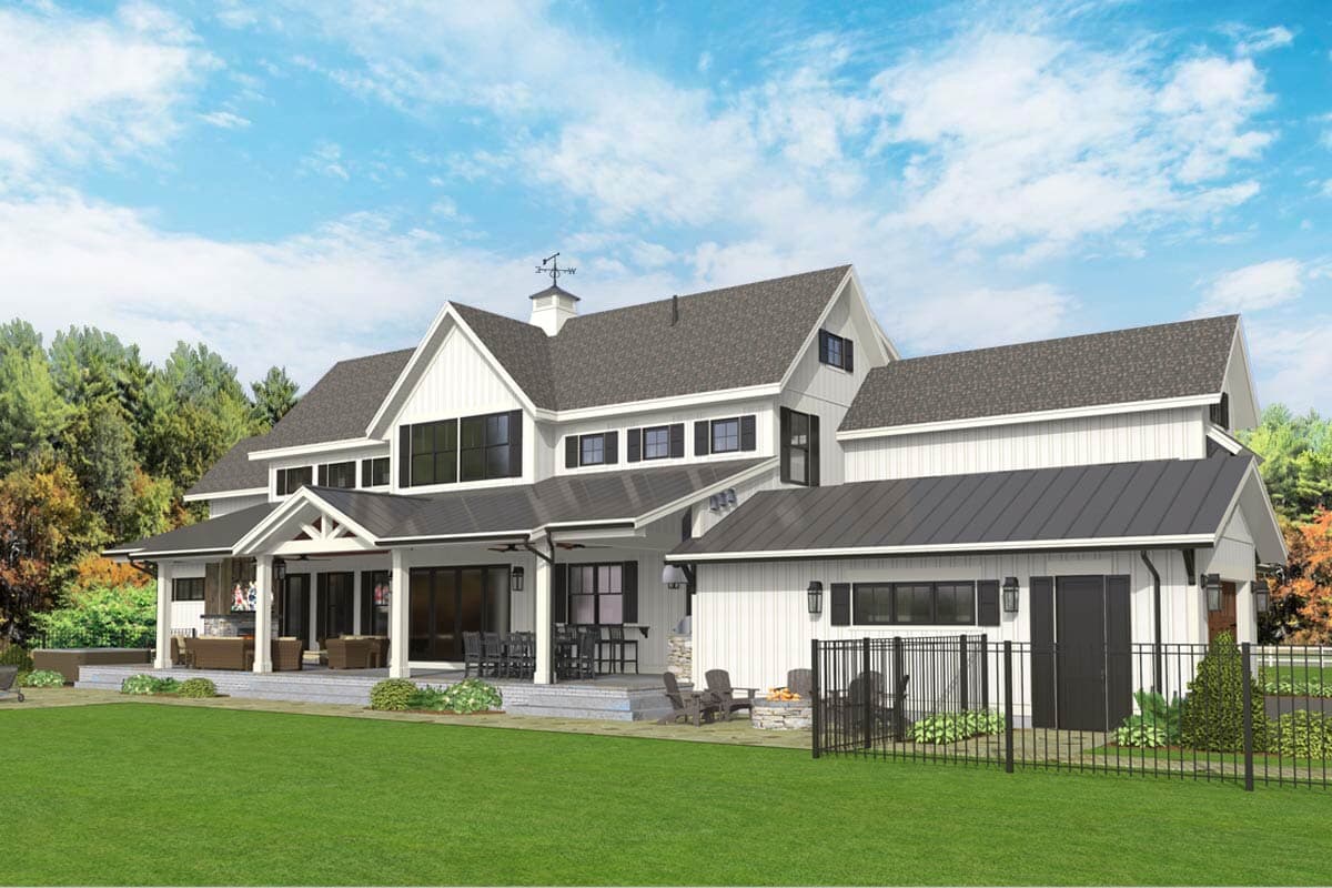Plan 654017KNA: 5-Bed Modern Farmhouse Plan with Optionally Finished Lower Level Expansion - 3799 Sq Ft - Image #4 - Country, Modern Farmhouse, New American