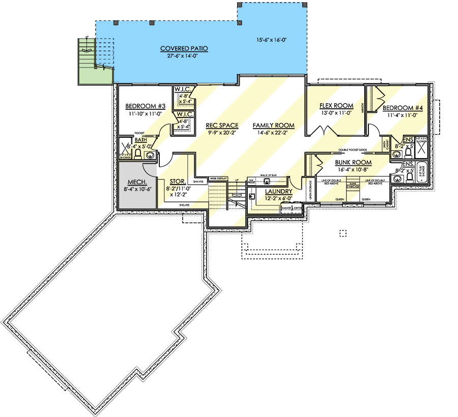 Plan 81825AB: Mountain Craftsman House Plan with Angled 3-Car Garage and Expansion - 2204 Sq Ft - Floor Plan - Optional Lower Level - Craftsman, Mountain