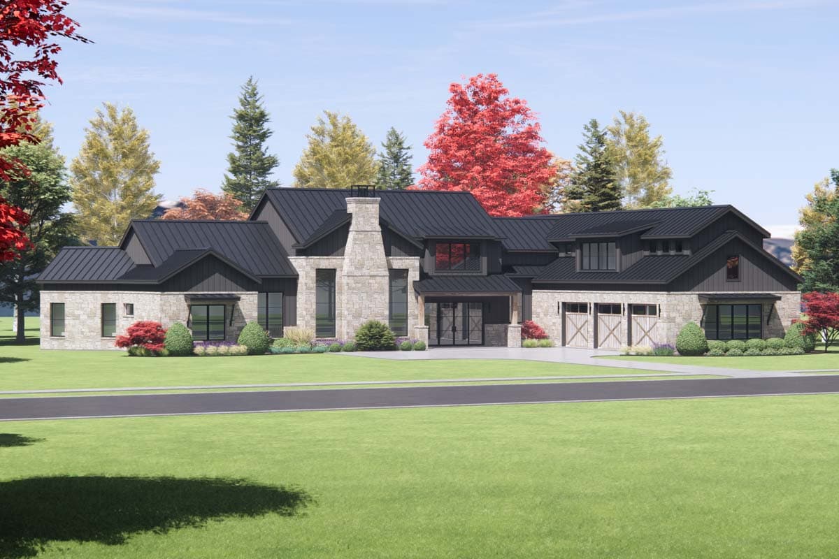 Plan 818101JSS: Modern Hill Country House Plan with Angled Master Suite - 4446 Sq Ft - Image #4 - Contemporary, Hill Country, Modern Farmhouse, New Orleans