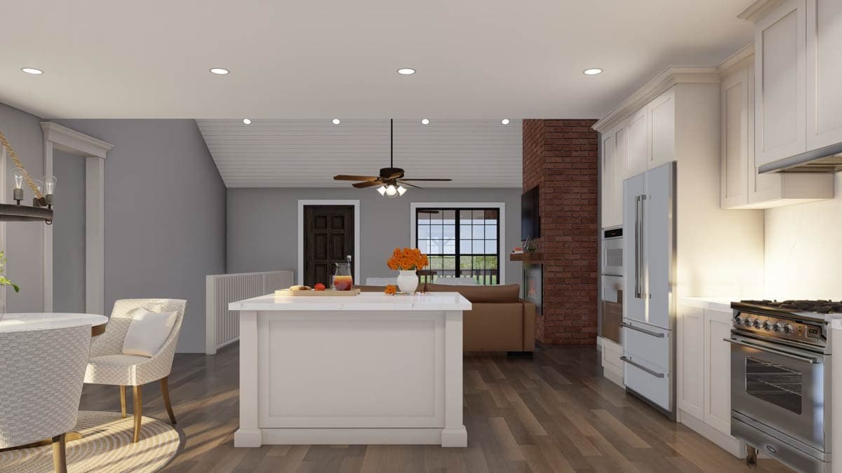 Plan 70868MK: Country Home Plan with 3 Beds and 3 Fresh Air Spaces - 1800 Sq Ft - Image #7 - Country, Ranch, Traditional