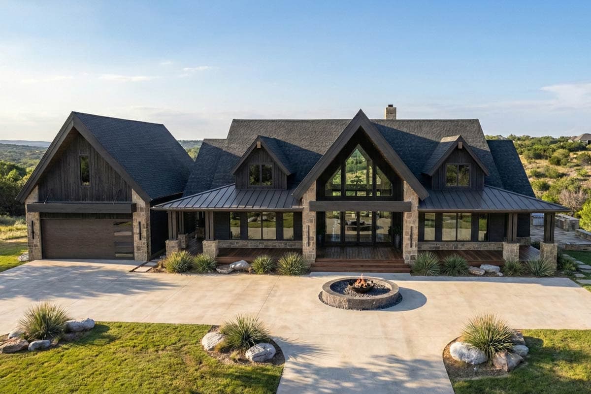 Plan image - 623311DJ:Mountain Retreat with Wrap Around Deck and a Vaulted Central Core - 2813 Sq Ft