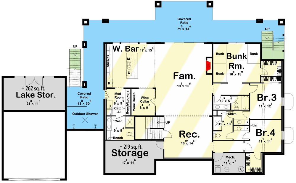 Plan 623311DJ: Mountain Retreat with Wrap Around Deck and a Vaulted Central Core - 2813 Sq Ft - Floor Plan - Optional Lower Level Layout ($ Paid Option) - Contemporary, Country, Mountain, New American, Scandinavian