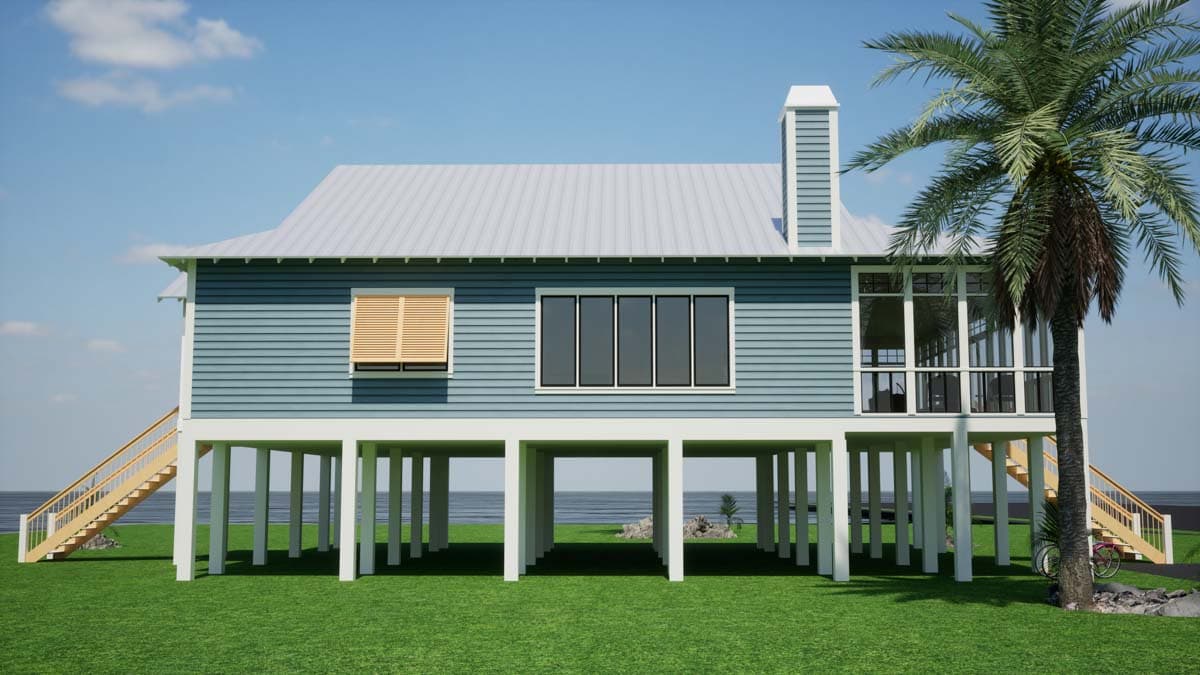 Plan 86402HH: Elevated Beach House Plan with Vaulted Interior and Loft - 2104 Sq Ft - Image #10 - Beach, Coastal, Southern, Vacation