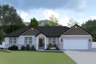 3-Bed One-Story House Plan with 2-Car Garage - 1914 Sq Ft