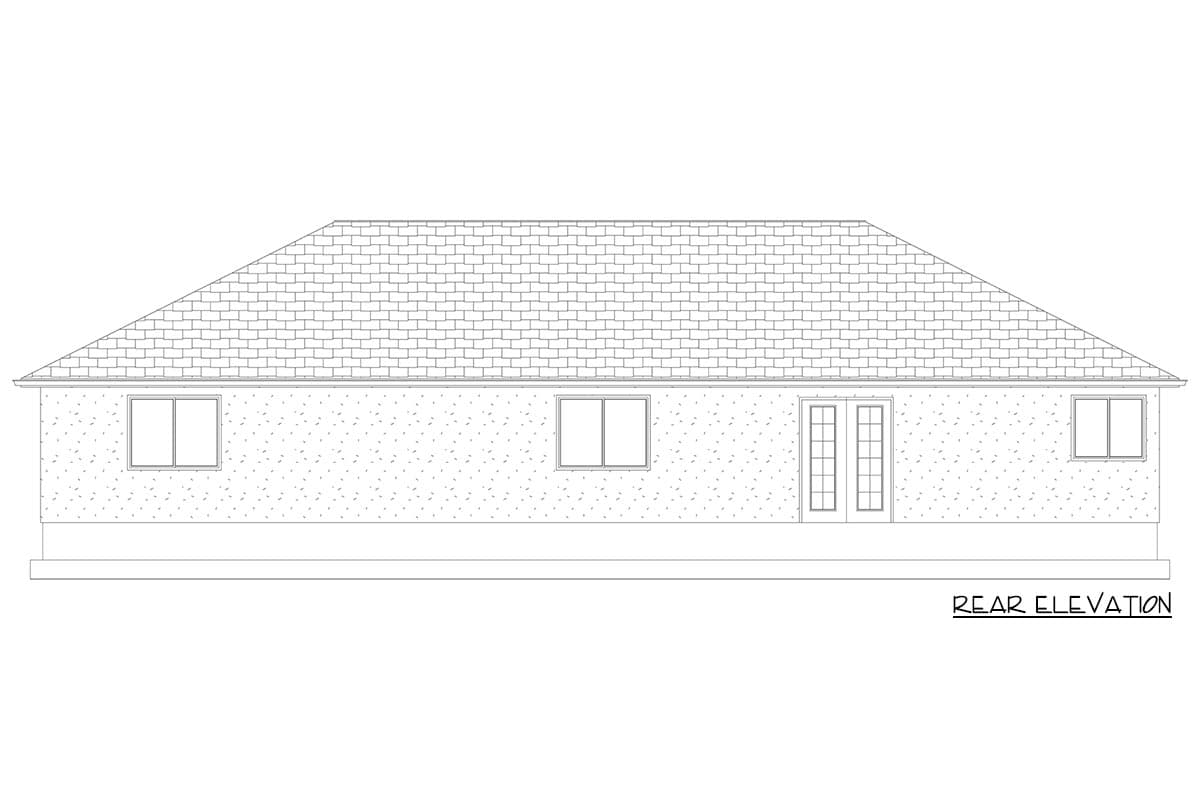 Plan 61480UT: 3-Bed 2-Bath 1-Story House Plan with 2-Car Garage - 1521 Sq Ft - Image #10 - Ranch, Southern, Traditional