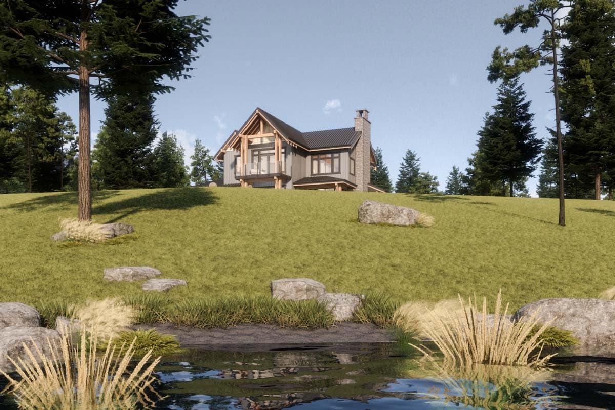 Plan 330015WLE: 3-Bed Mountain Craftsman House Plan with Two Story Great Room and Second Level Balcony - 2125 Sq Ft - Image #7 - Craftsman, Mountain