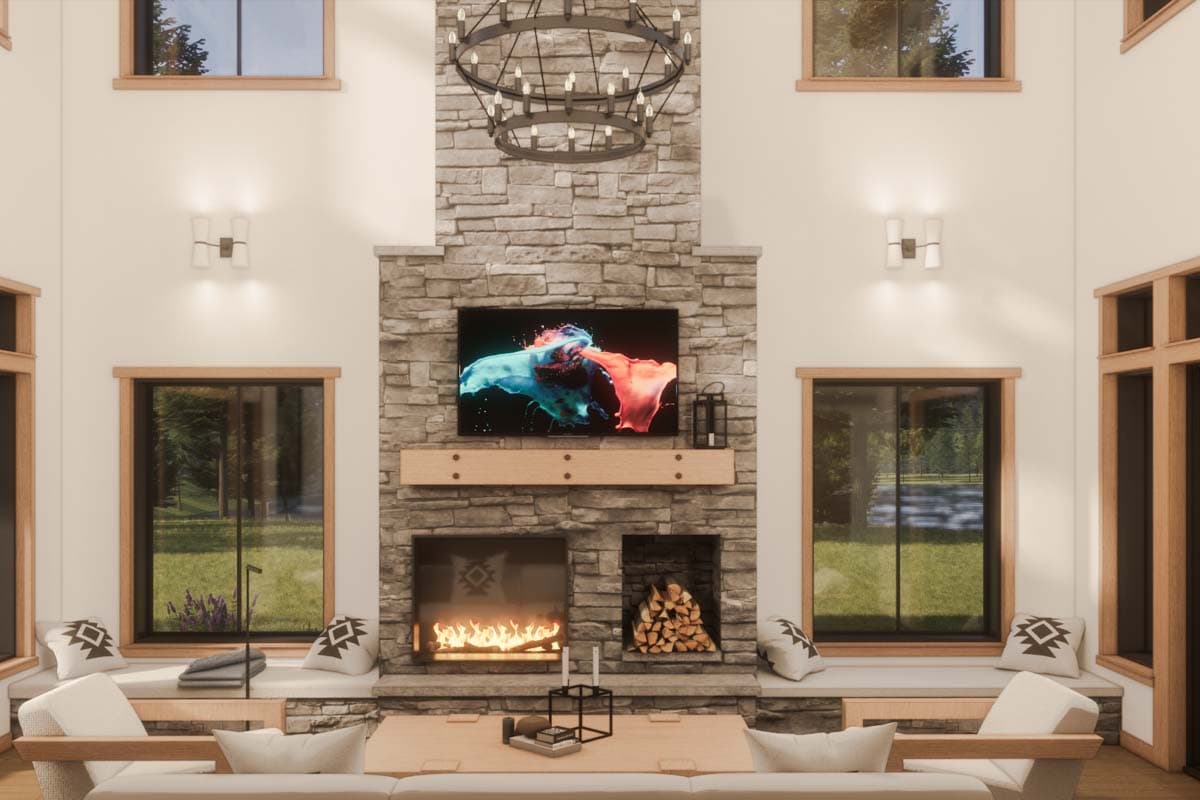 Plan 330015WLE: 3-Bed Mountain Craftsman House Plan with Two Story Great Room and Second Level Balcony - 2125 Sq Ft - Image #8 - Craftsman, Mountain
