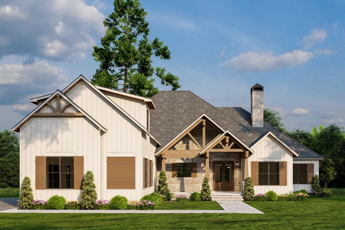 Plan 70869MK: Mountain Craftsman House Plan with Outdoor Entertaining and Expansion - 3106 Sq Ft - Image #9 - Craftsman, New American, Rustic