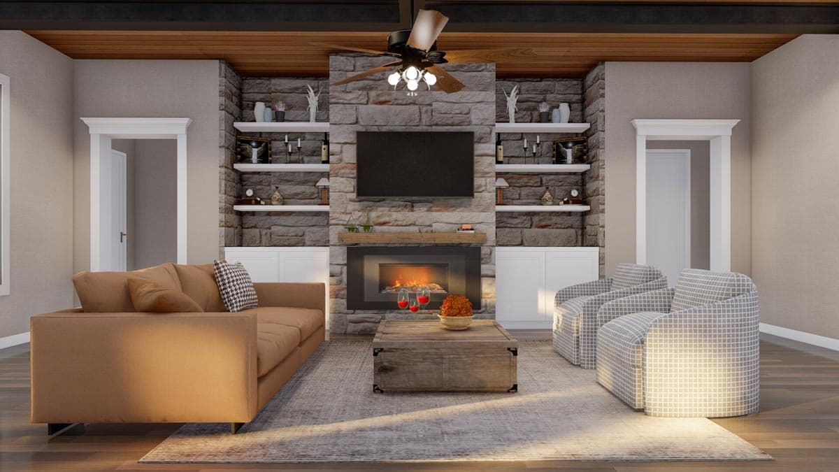 Plan 70869MK: Mountain Craftsman House Plan with Outdoor Entertaining and Expansion - 3106 Sq Ft - Image #12 - Craftsman, New American, Rustic
