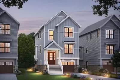 Townhouse-Style House Plan with Flex Room and 3 Upstairs Beds - 2197 Sq Ft