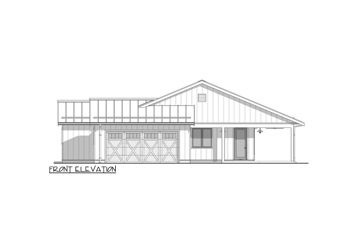 Plan 677029NWL: Contemporary Country Home Plan with Wrap-Around Porch - 1801 Sq Ft - Image #4 - Country, Modern Farmhouse, New American, Northwest, Ranch