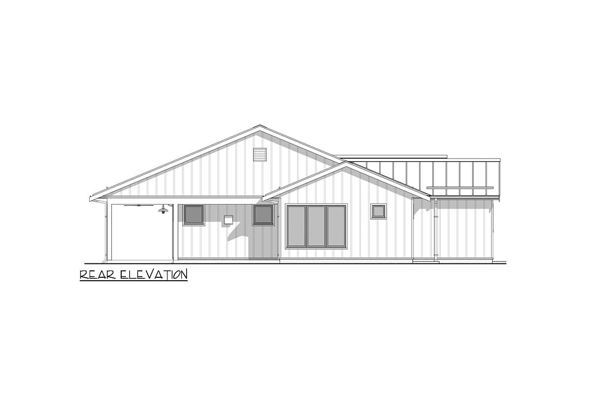 Plan 677029NWL: Contemporary Country Home Plan with Wrap-Around Porch - 1801 Sq Ft - Image #6 - Country, Modern Farmhouse, New American, Northwest, Ranch