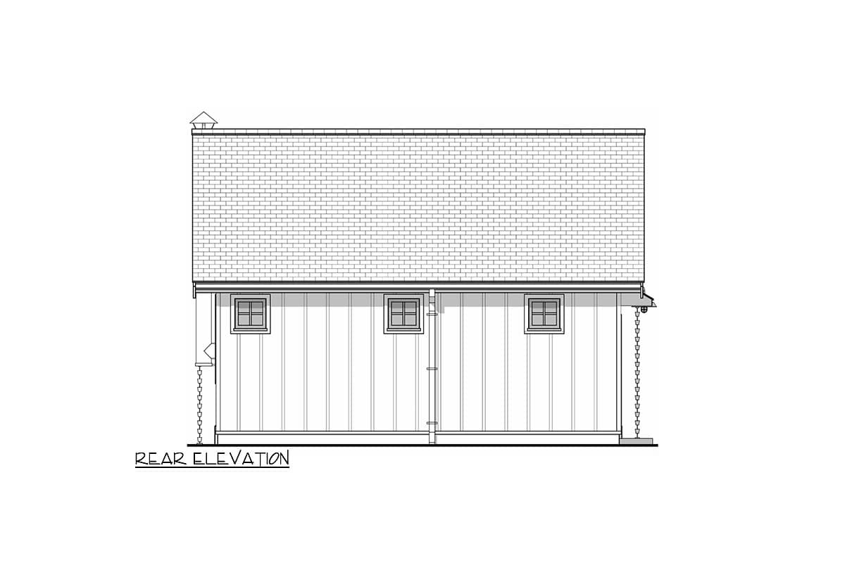 Plan 677030NWL: 1-Bed Cottage ADU with 8-Foot-Deep Front Porch - 672 Sq Ft - Image #7 - Cabin, Cottage, Country