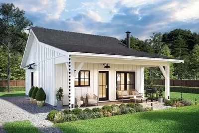 1-Bed Cottage ADU with 8-Foot-Deep Front Porch - 672 Sq Ft