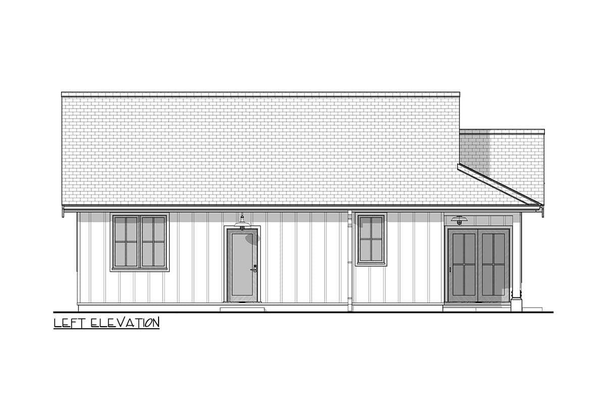 Plan 677031NWL: 2-Bed Country Cottage  House Plan - 897 Sq Ft - Image #6 - Cottage, Country, Craftsman, New American