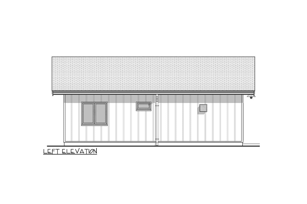 Plan 677032NWL: ADU House Plan with 2 Bedrooms and an Open Living Space - 800 Sq Ft - Image #6 - Cabin, Cottage, Country, Traditional