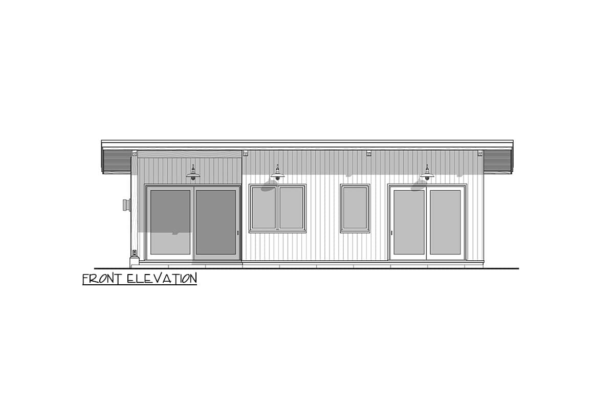 Plan 677033NWL: Mid-Century Modern Cottage - 800 Sq Ft - Image #5 - Contemporary, Mid Century Modern, Modern