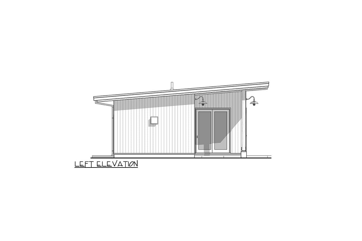 Plan 677033NWL: Mid-Century Modern Cottage - 800 Sq Ft - Image #6 - Contemporary, Mid Century Modern, Modern