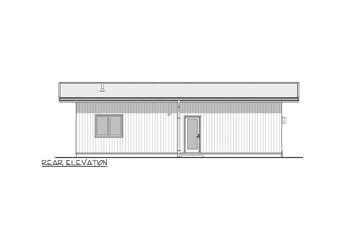 Plan 677033NWL: Mid-Century Modern Cottage - 800 Sq Ft - Image #7 - Contemporary, Mid Century Modern, Modern