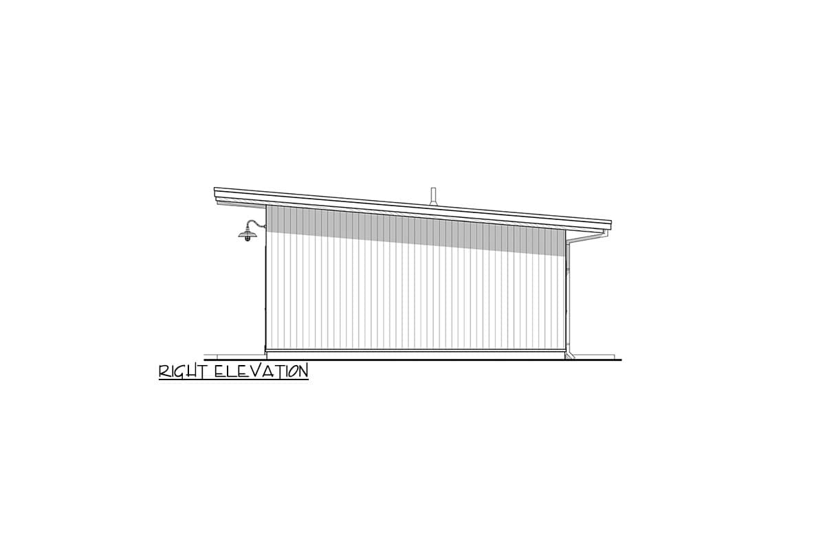 Plan 677033NWL: Mid-Century Modern Cottage - 800 Sq Ft - Image #8 - Contemporary, Mid Century Modern, Modern